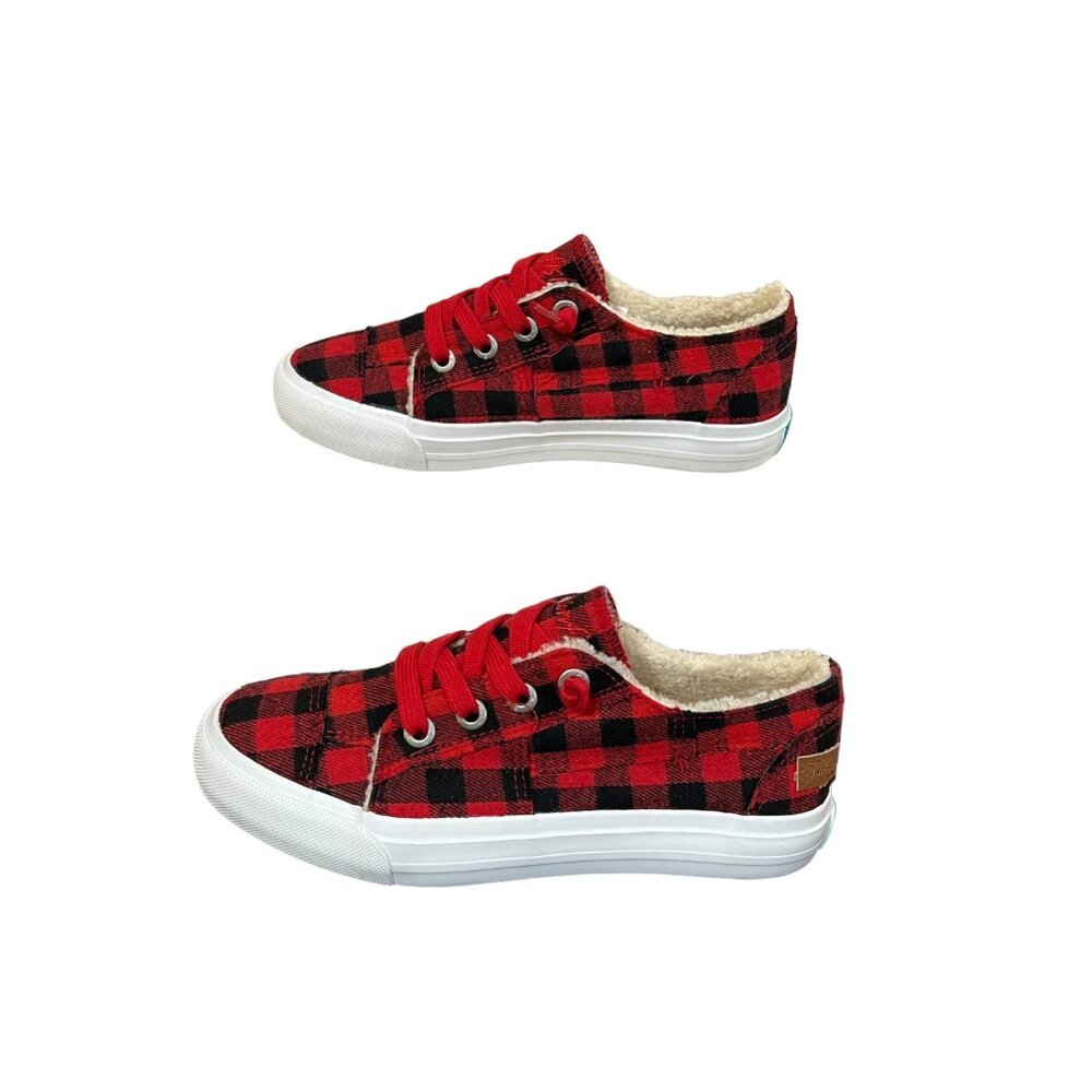 Blowfish Malibu Women's Play Sneaker - WITH RED LACES - Red Buffalo Check - NWT - Picture 3 of 11